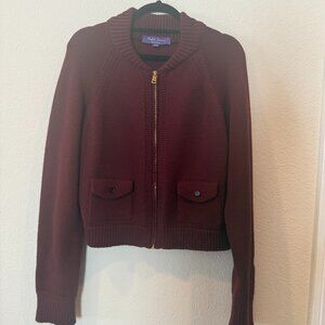 Ralph Lauren Collection PURPLE LABEL Made in Italy Merino Wool XL Burgundy